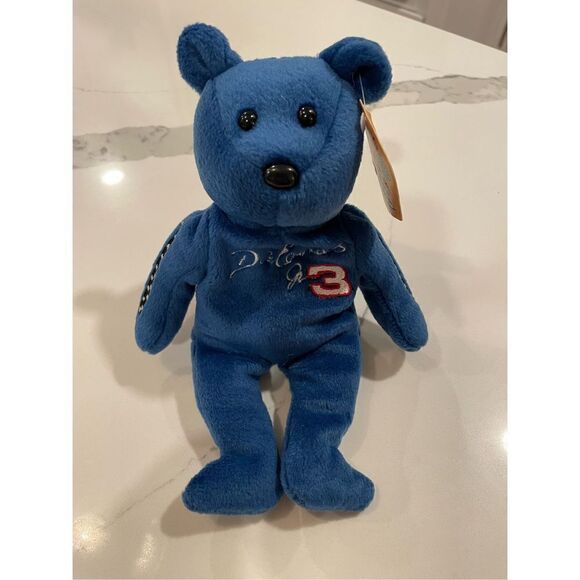 1999 Dale Earnhardt Jr #3 Beanie Baby 23 Karat Gold'n Bear NWT Vintage - Picture 1 of 8
